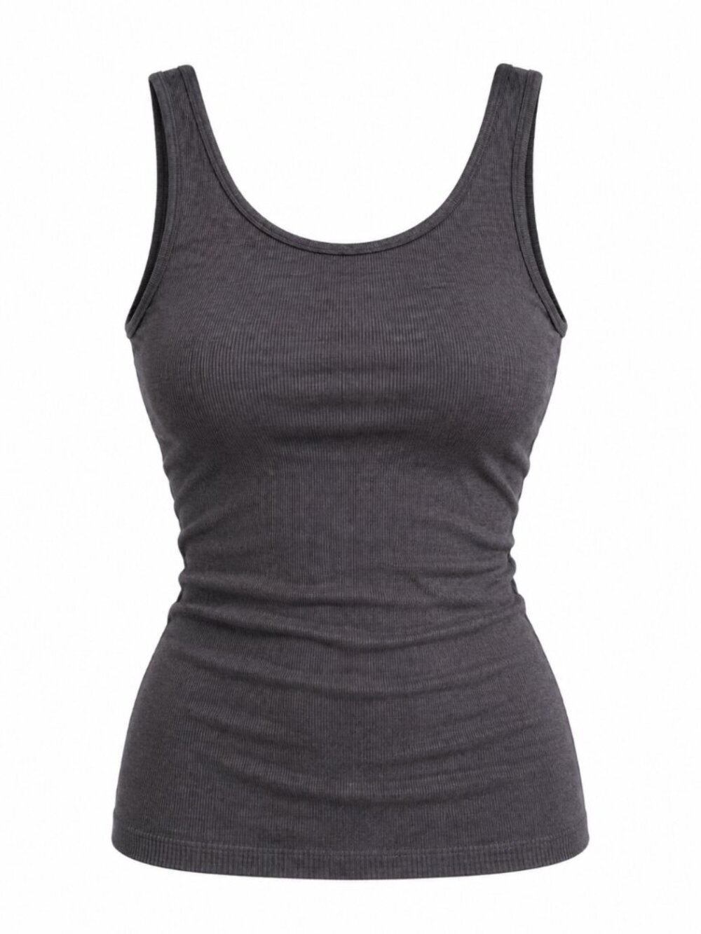 🦋 2/$30 Lululemon Charcoal Grey Ribbed Scoop Neck Tank Estimated Size 6